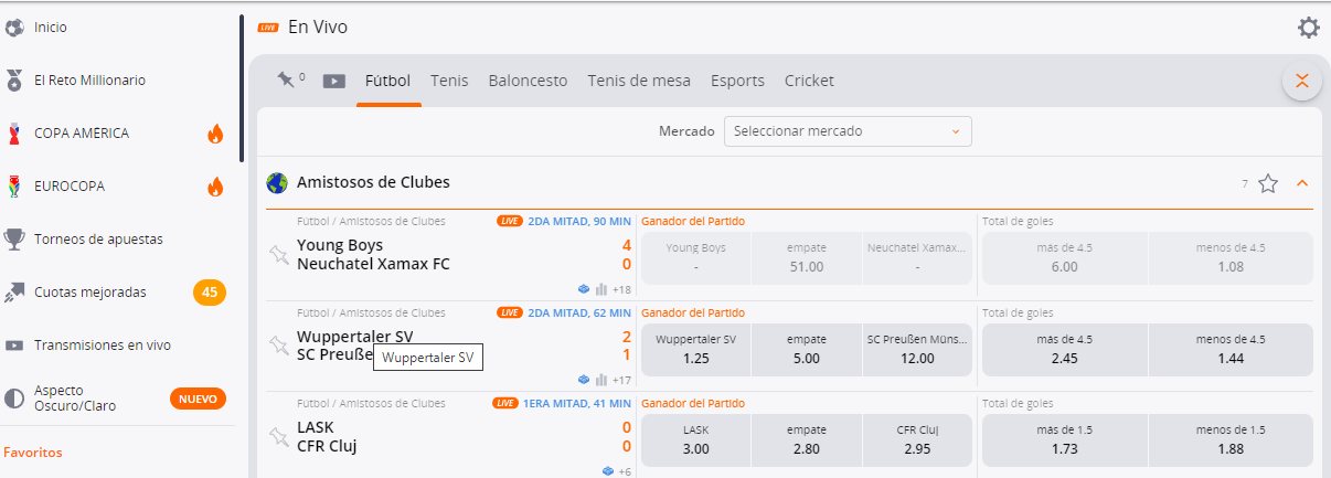 deportes betsson en vivo